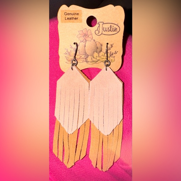 Justin Boots Jewelry - Justin Genuine leather 2 tone earrings